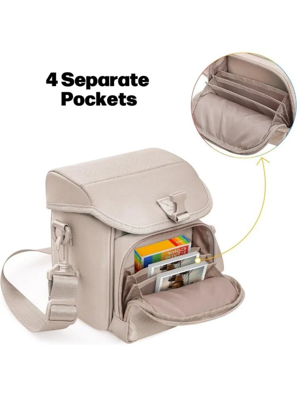 Stylish Crossbody Camera Sling Bag for Instant Cameras | Adjustable